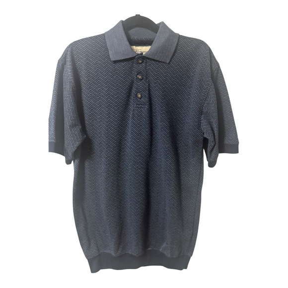 Penmans Other - Penmans Vintage Herringbone Polo Shirt Men’s Small Short Sleeve Blue Patterned